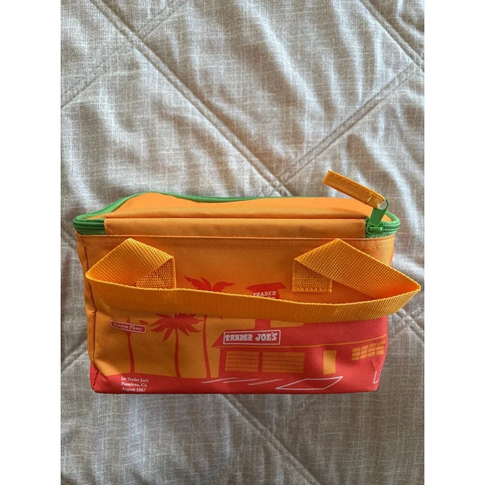 Trader Joe’s: Orange/Green Mini Insulated Tote Bag - NWT - Limited Edition
